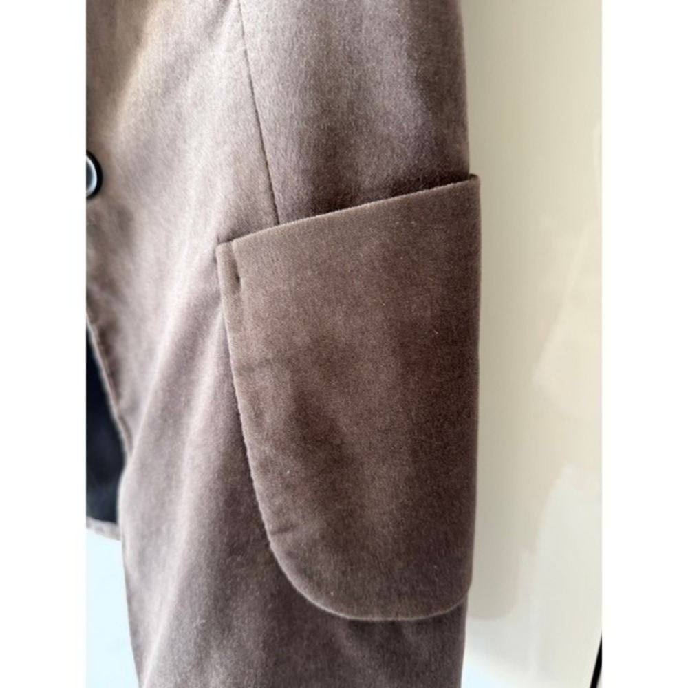 🍁Fall Sale! Zara Basic Velvet Blazer Small Taupe Brown Single Button Jacket - Picture 7 of 11